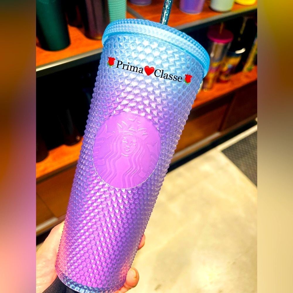 Starbucks Purple Soft Touch Studded Cup Ombre Bling Tumbler 24oz Venti New 2024